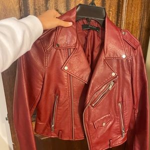 Red Zara, leather jacket